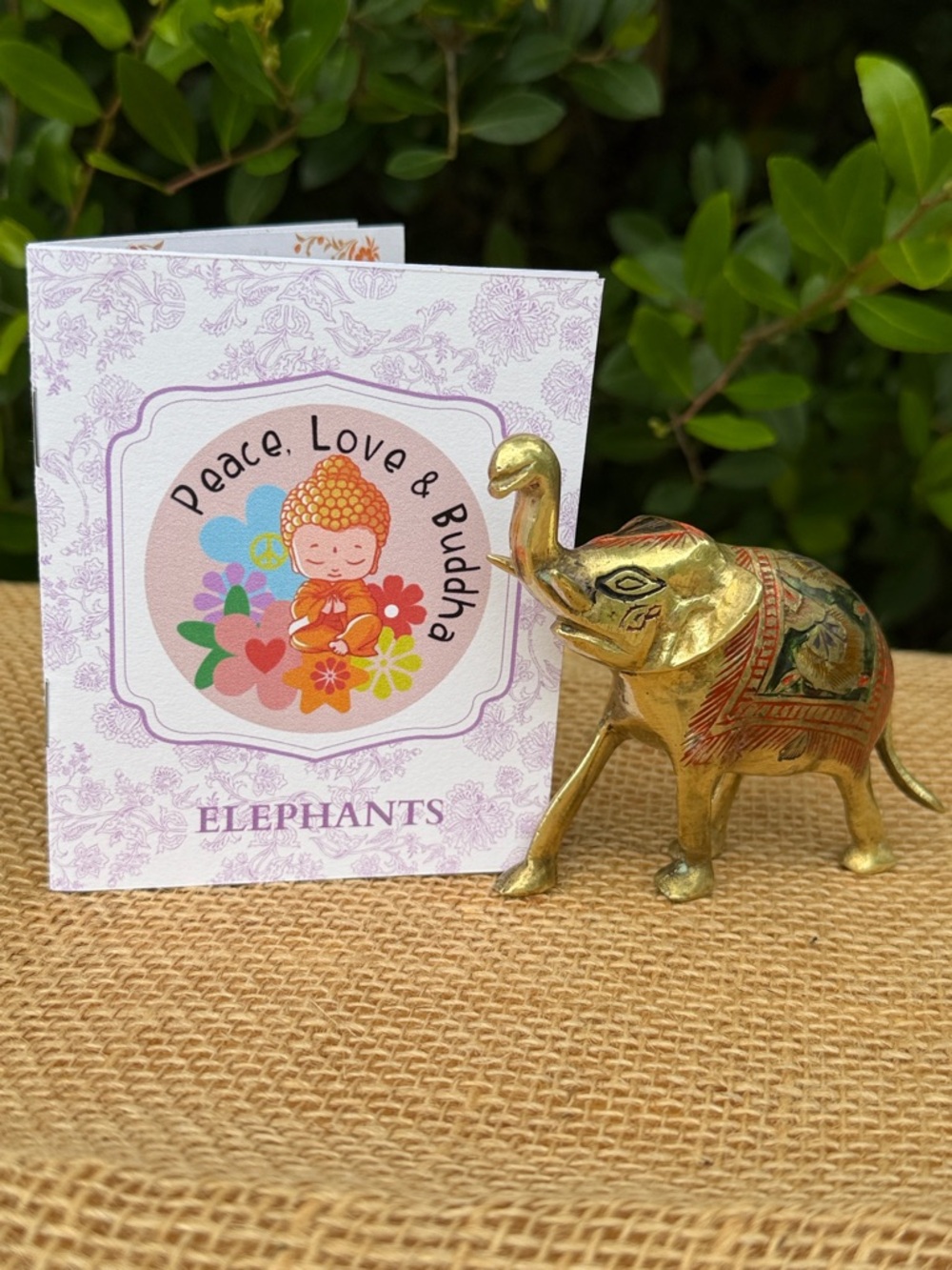 VTG Hand-Painted Brass Elephant Decor w/ Guide to Feng Shui Placement (& More)